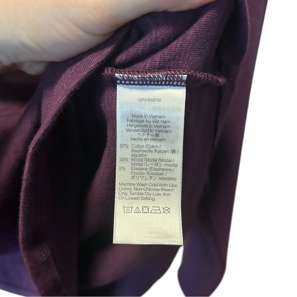 NWT Madewell Splitneck Long Sleeve Shirt Cropped Top Purple Heather Size Medium - Picture 7 of 11